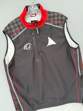 JL Racing Hudson Shark Turtleshell Rowing Vest Men's Large Black Red Checker
